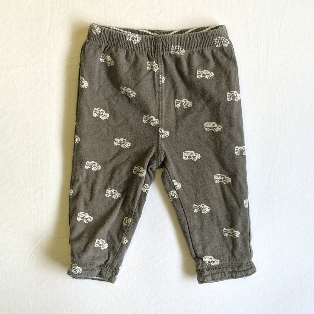 reversible / fully lined comfy gray car pants 6 months